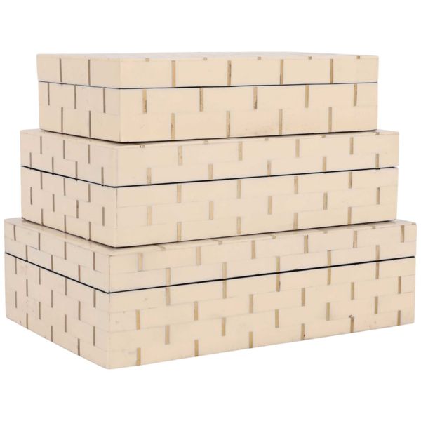 Spencerview Boxes, Ivory, Lot de 3