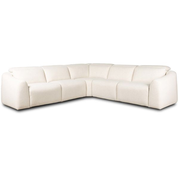 Alondra Power Recliner 5 Piece Sectional, Blanc Neige Nomade