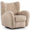 Amelie Swivel Recliner, Beige Shearling