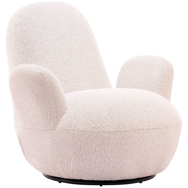 Lunet Swivel Chaise, Ivory