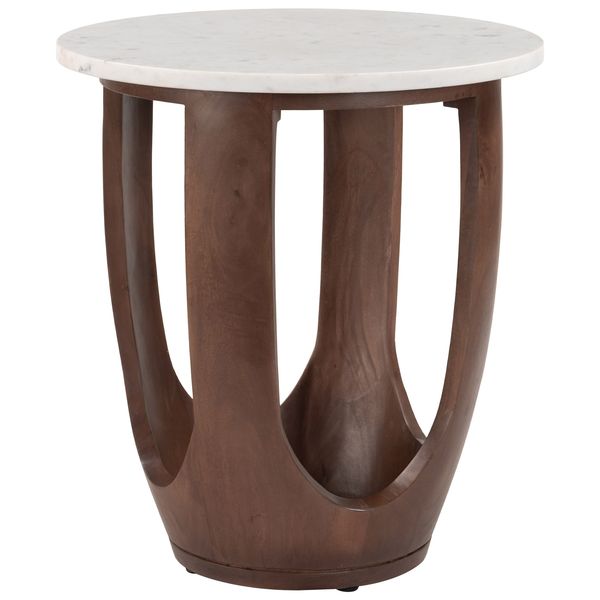 Table Vaan d'appoint, Blanc/Noyer
