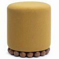 Dex Vegan Mohair Pouf, Amber