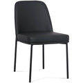 Sydney Vegan Cuir Dining Chaise, Noir, Lot de 2